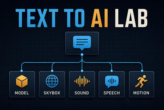 Text to AI Lab | AI Model, Animation, Skybox, Sound & Speech Generator