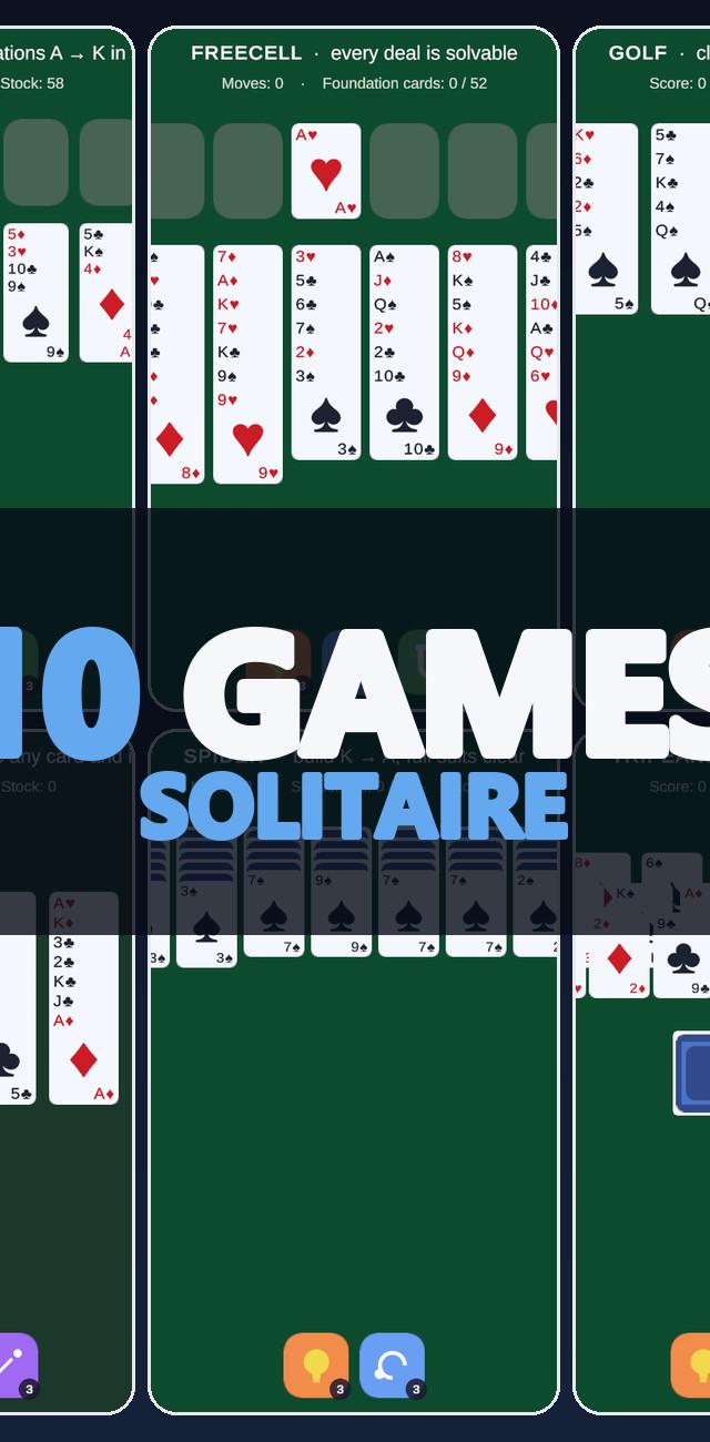 Mini Game Templates Solitaire - 10 Solitaire Starters for Unity